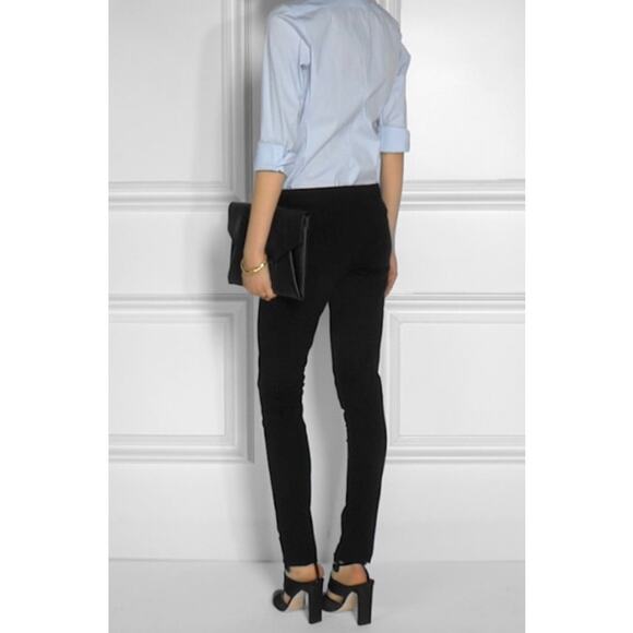 DEREK LAM Women's Stretch Crepe Slim Straight Pants Size 0 Black Flat Front - Picture 3 of 9